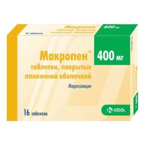 Макропен 400мг 16 шт. таблетки покрытые пленочной оболочкой