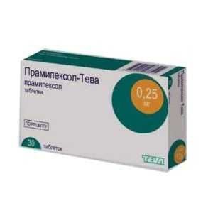 Прамипексол-тева 0,25мг 30 шт. таблетки
