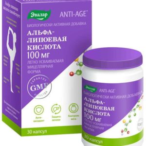 Анти-эйдж капсулы альфа-липоевая кислота 100мг 30 шт. эвалар
