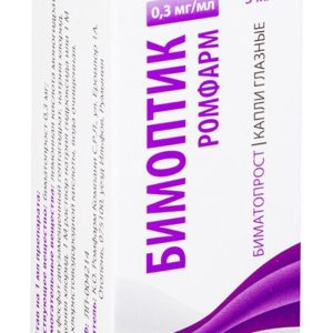 Бимоптик ромфарм 0,3мг/мл 3мл капли глазные
