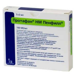 Протафан hm пенфилл 100ме/мл 3мл 5 шт. суспензия для подкожного введения картридж