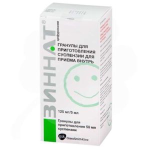 Зиннат 125мг/5мл 50мл гранулы для приготовления суспензии для приема внутрь