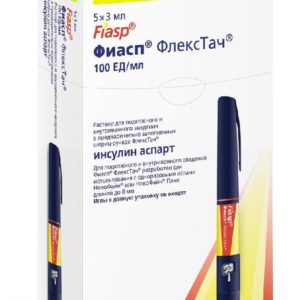 Фиасп 100ед/мл 3мл 5 шт. раствор для внутривенного и подкожного введения картриджи в шприц-ручках флекстач