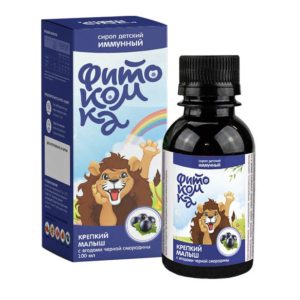 Фитокомка крепкий малыш сироп детский с ягодами черной смородины 100мл