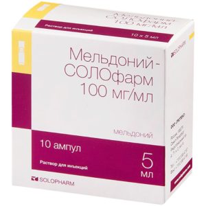 Мельдоний-солофарм 100мг/мл 5мл 10 шт. раствор для инъекций