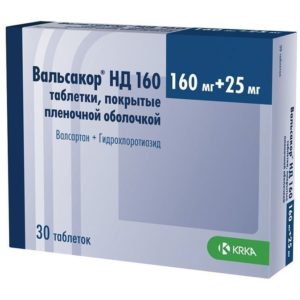 Вальсакор нд 160мг+25мг 28 шт. (n30) таблетки покрытые пленочной оболочкой