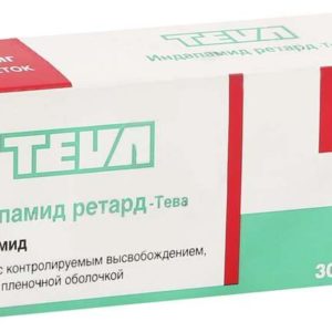Индапамид ретард-тева 1,5мг 30 шт. таблетки с контролируемым высвобождением, покрытые пленочной оболочкой